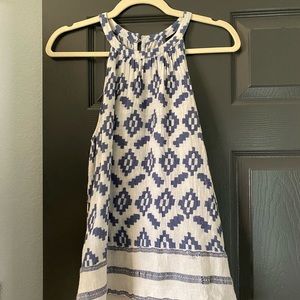 Lucky Brand Tank Blouse Blue and White Size Medium